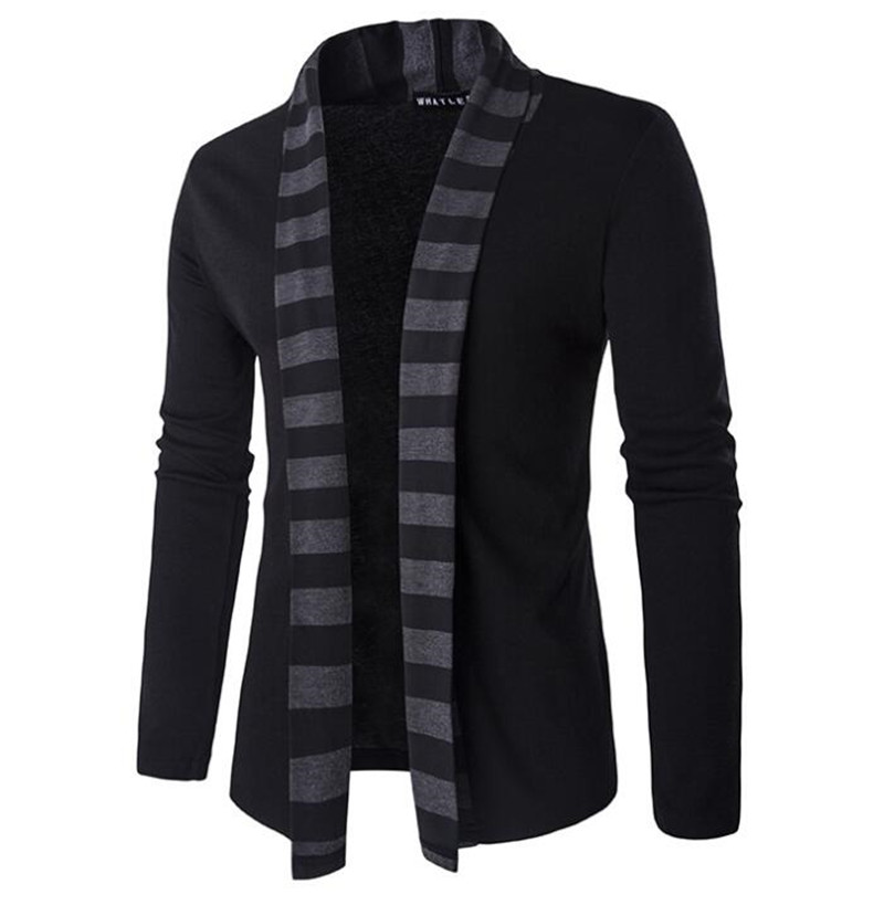 

Mens Sweaters Long Sleeve Cardigan Male Pull Style Cardigan Clothings Fashion Casual Men Knitwear Sweater Coats, Black