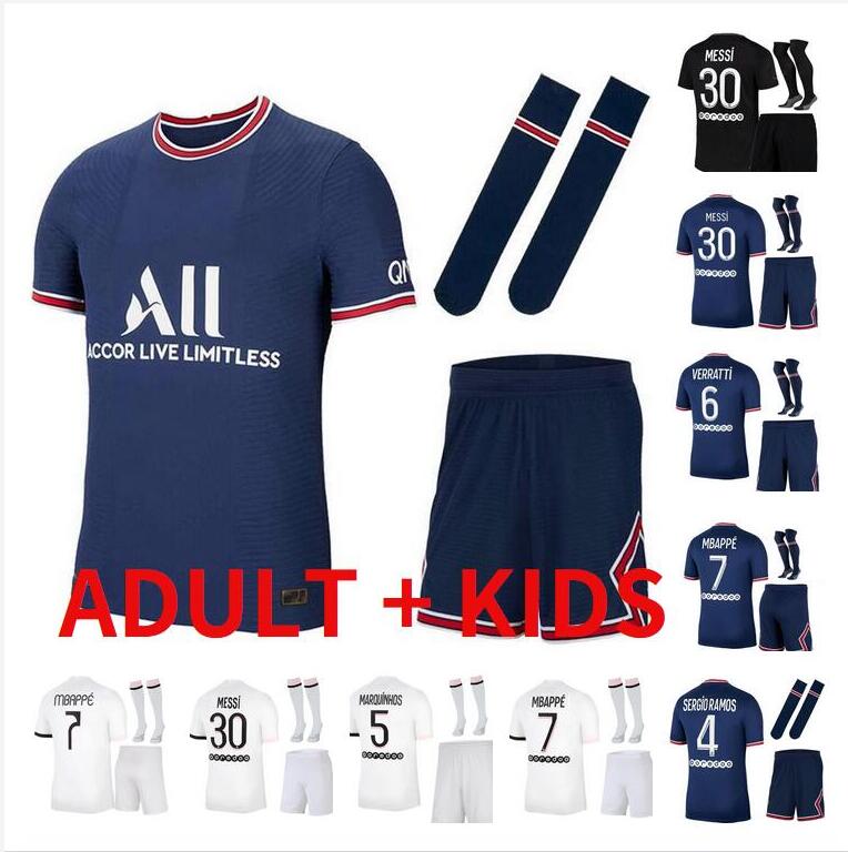 

Men Kids Kit 2021 2022 messi SERGIO RAMOS MBAPPE ICARDI Soccer Jerseys 21 22 DI MARIA KEAN SARABIA WIJNALDUM Football Shirt MARQUINHOS VERRATTI Youth boys Set