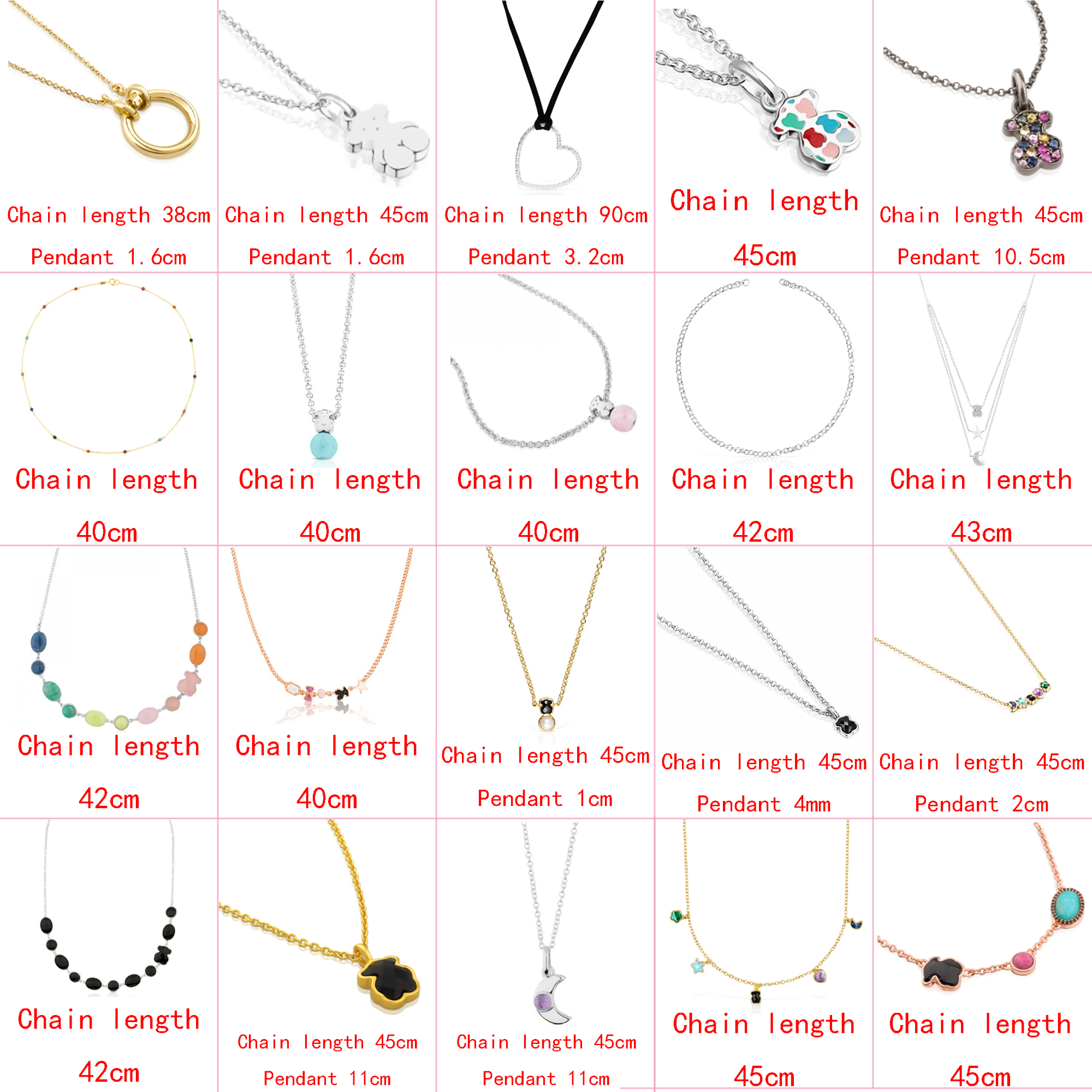 

2021 new style 100% 925 sterling silver fashion classic cute Diy bear ladies fashion necklace wholesale factory direct sales