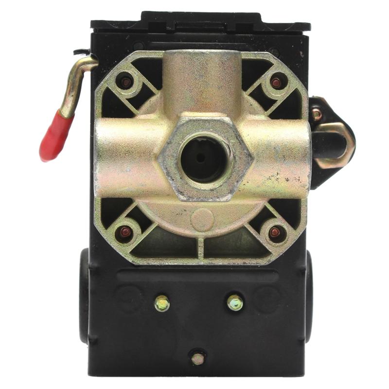 

90-125PSI 4 Port 26 AMP Pressure Switch Control Valve Air Compressor Heavy Duty Black Smart Home