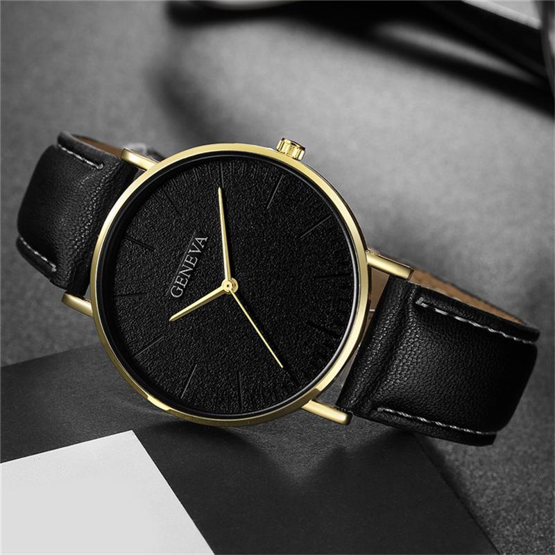 

Wristwatches Manner Uhren Top-marke Luxus Quarz Genf Uhr Männer Military Sport Leder Hodinky Hombre Relogio Masculino Saat, 13