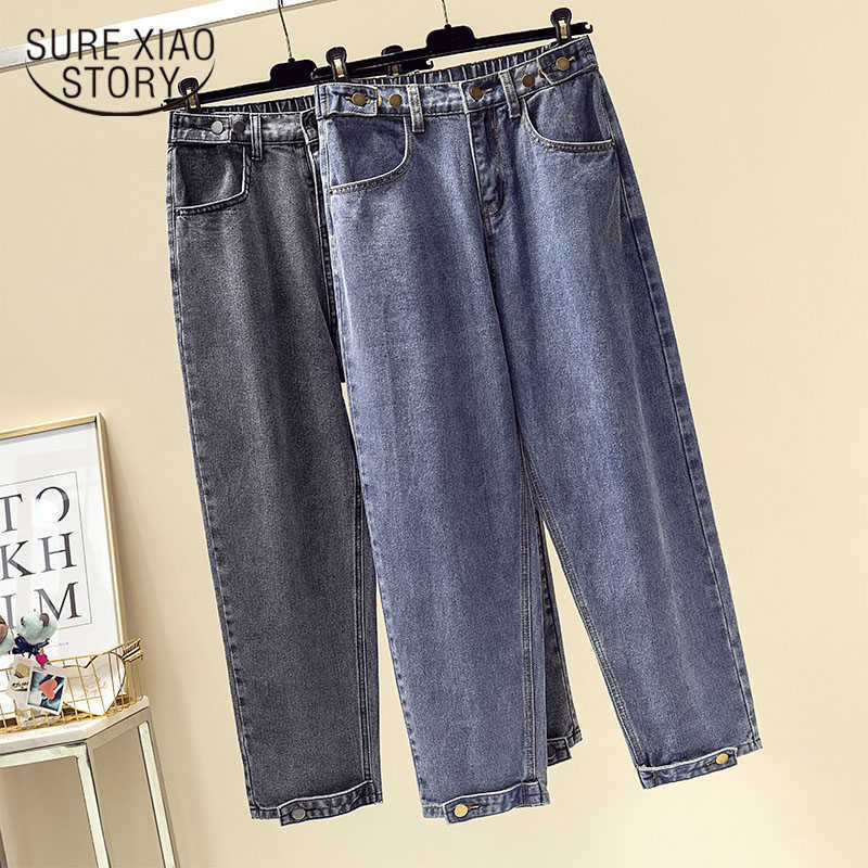 

Spring Loose Boyfriend Jeans for Women High Waist Mom Jeans Plus Size Mom female Harem Denim Trousers Korean Clothes Gray Blue 210527