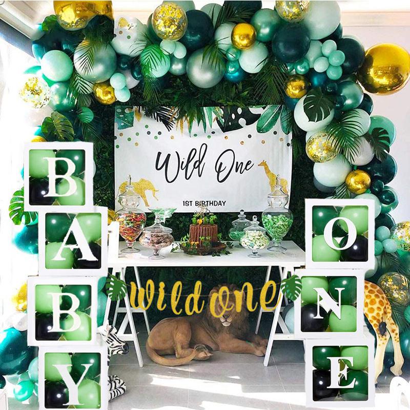 

Party Decoration Wild One Birthday Decor Balloon Garland Banner Safari Jungle Kids First 1st Baby Shower Boy