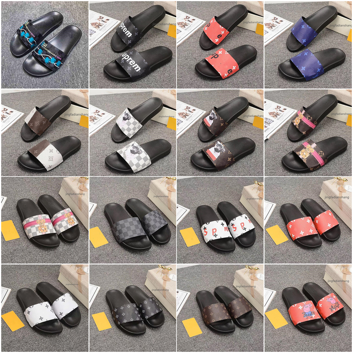

2021Top Quality luxuries designer Men's Women's Slippers Sandals Shoes Slide Summer Fashion Wide Flat Flip Flops With Box Size, Black