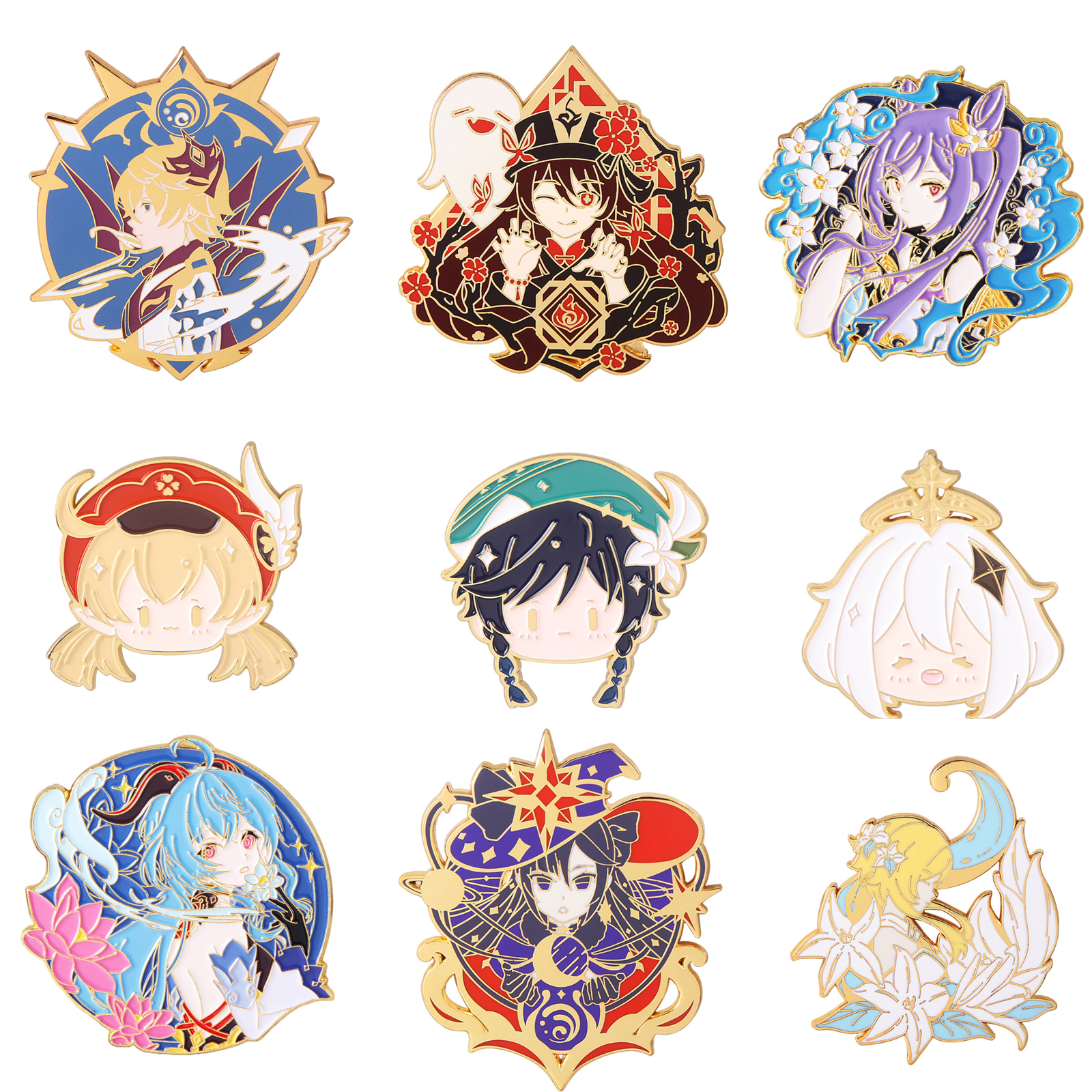 

Anime Genshin Impact Brooch Pin Characters Cosplay Enamel Brooch Lapel Gift for Fans, Women and Girls