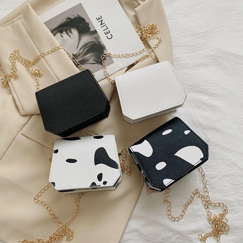 

Evening Bags Mini Bag Female 2021 Trend Fashion Western Style Wild One-Shoulder Cross-Body Cow Pattern Chain Small Square Cute