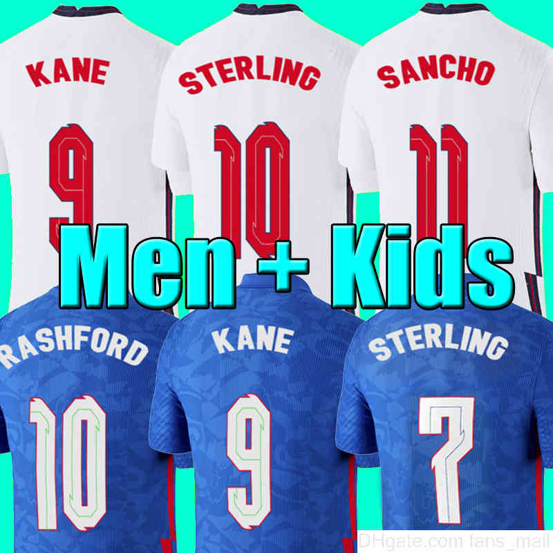 

Thailand quality England soccer jersey Euro cup 2021 KANE STERLING RASHFORD SANCHO MOUNT 20 21 national teams football shirts men + kids kit, Home-men size