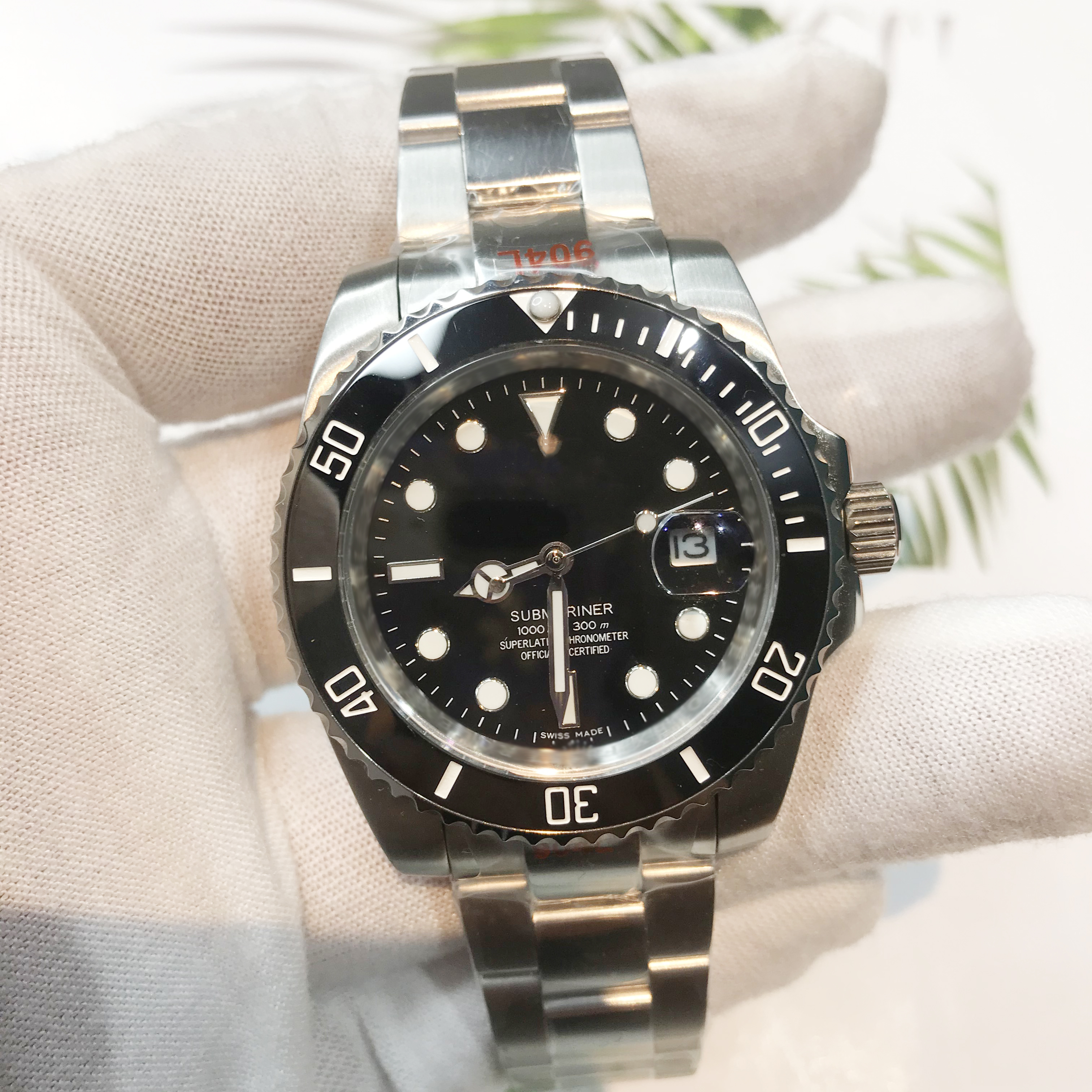 

Top Quality 15 Colors Mens Watches Ceramic bezel Black dial sapphire glass Luminous Automatic sweeping 904L stainless steel waterproof wristwatches, #20 waterproof