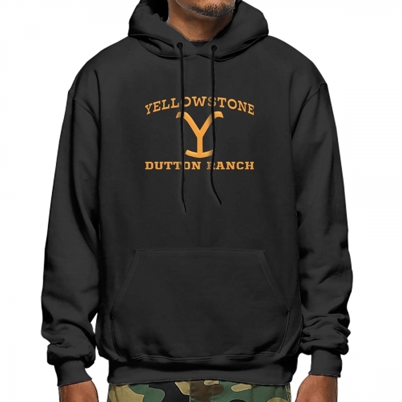 

Man Sweatshirts Yellowstone Dutton Ranch Hoodie Hoodies for men Clothing, Black