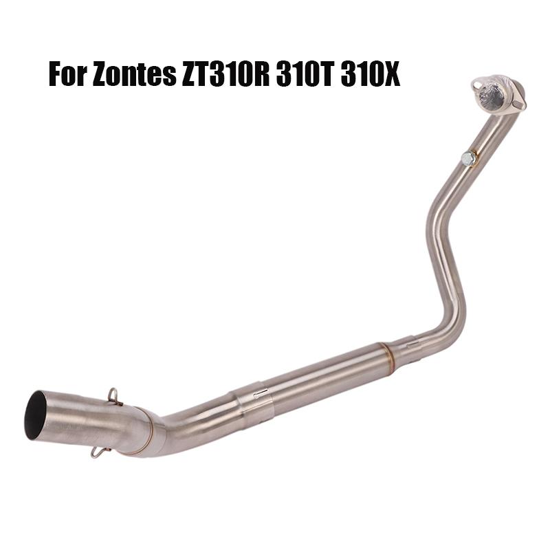 

Motorcycle Exhaust System For Zontes ZT310R 310T 310X Modified Front Pipe Header Link Tube Connect 51mm End Tips Stainless Steel