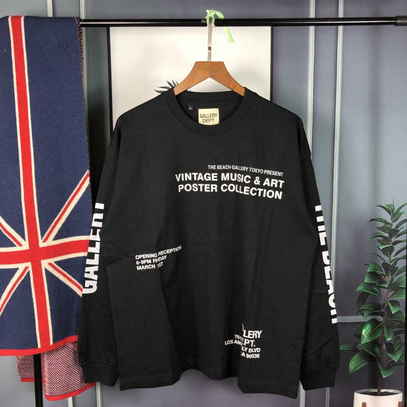 Gallery dept letter reflective printing ins net red same fog high street T-shirt long sleeve fashion1UUX-image-711884166