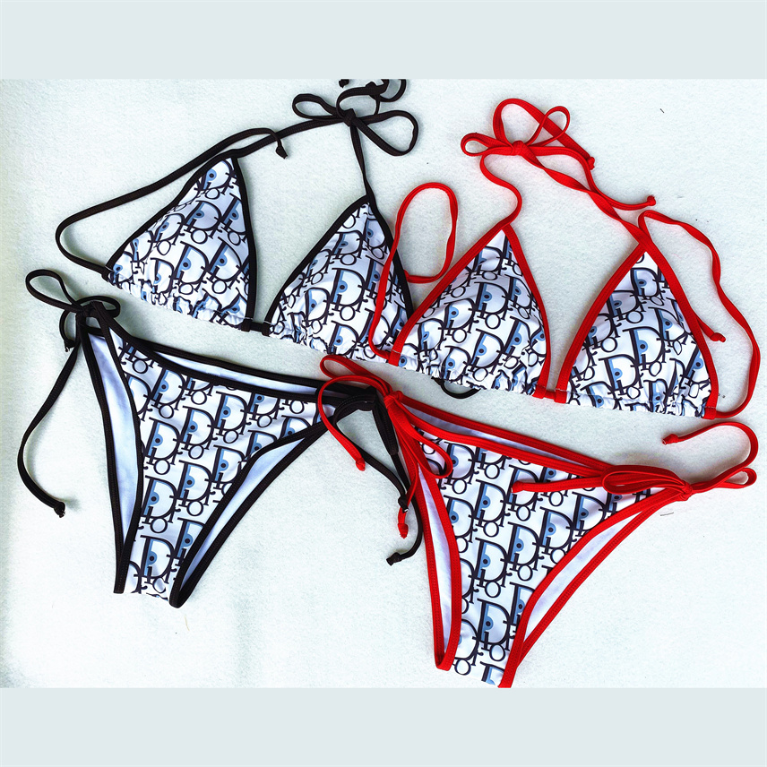 

Luxury Fashion Women' Swimwear Bikini Two-piece Sexy Beach Swimsuit High Quality Art Exam Swimwear Print Multicolor, Black
