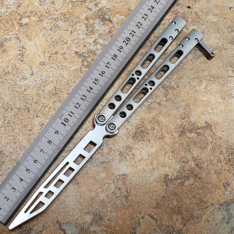

New Theone Balisong EX-10 EX10 Butterfly Training Trainer Knife Not Sharp Titanium Handle Swing Jilt Knives Squid Triton Sea Snake Monster C