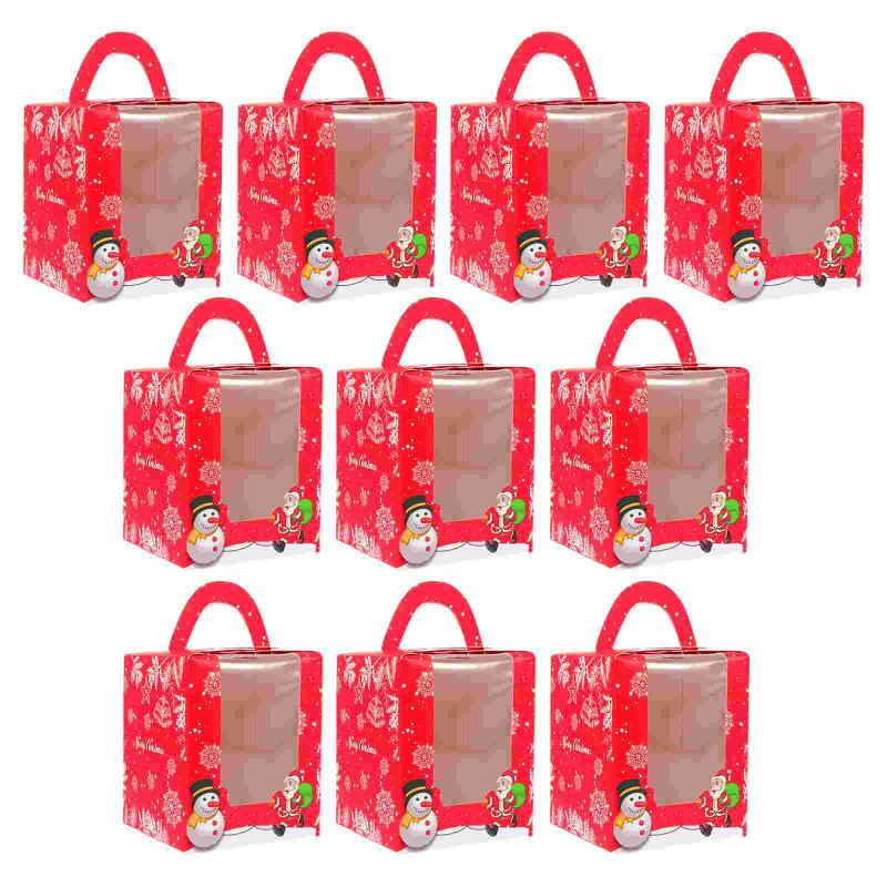 

Gift Wrap 10 Pcs Christmas Wrapping Boxes Cake Packing Dessert Storage