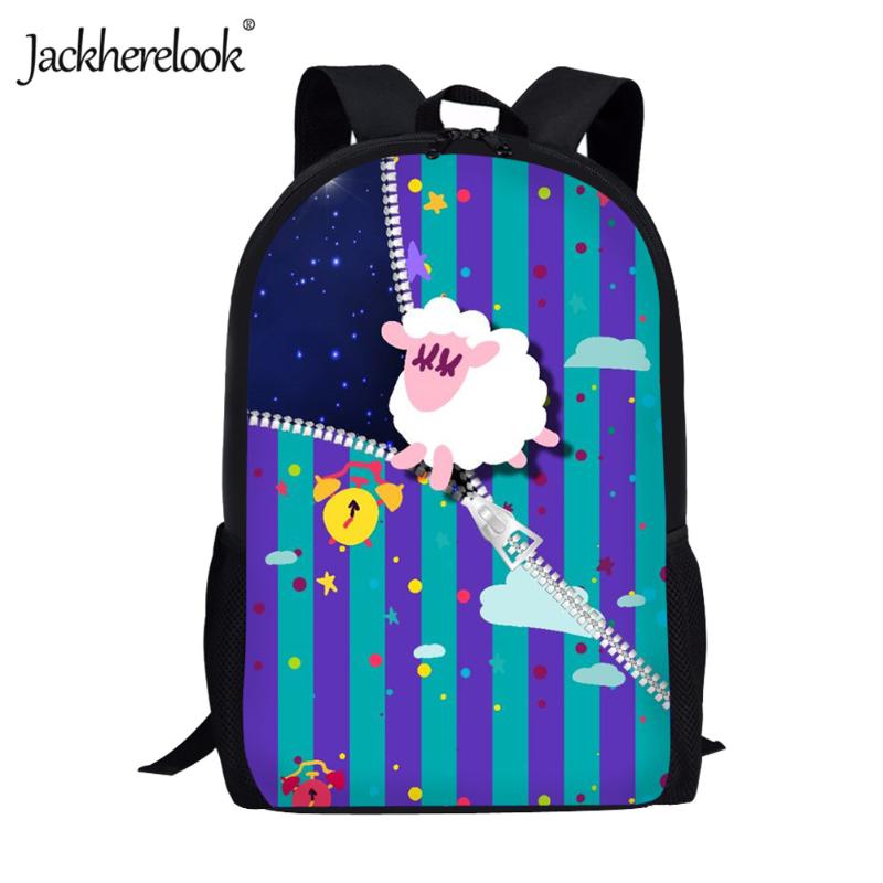 

School Bags Jackherelook Cute Cartoon Sheep Printing For Girls Kids Large Backpack Durable Schholbag Bookbag Mochila