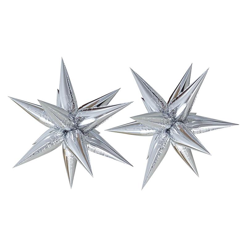 

Party Decoration Star Balloons Foil Balloon For Birthday Bachelorette Engagement Wedding Party, 2Pcs Large Silver
