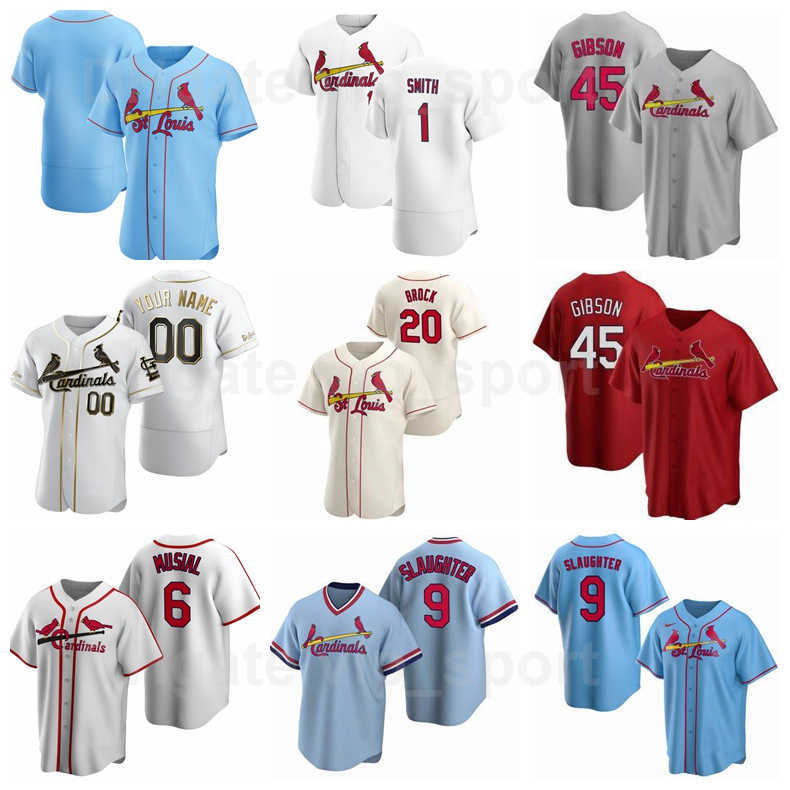 

6 Stan Musial Jersey Baseball 45 Bob Gibson 5 Albert Pujols 20 Lou Brock 9 Enos Slaughter 1 Ozzie Smith Cooperstown Cool Base, Men flexbase