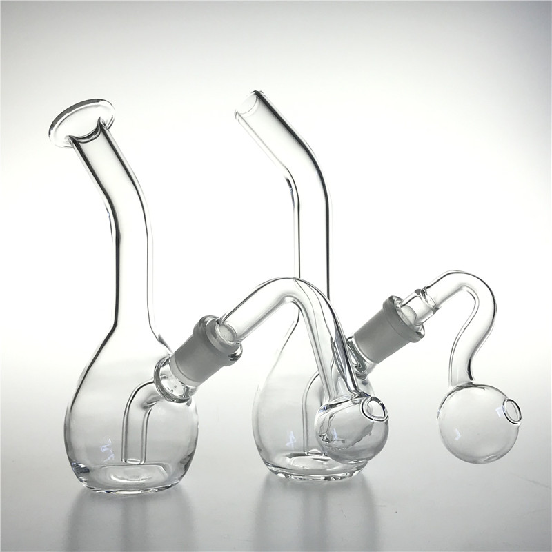 

6 Inch Glass Oil Burner Bong Water Smoking Pipe with Hookah 2 Pcs Big Bowl 14mm Female Thick Pyrex Mini Rigs Bongs