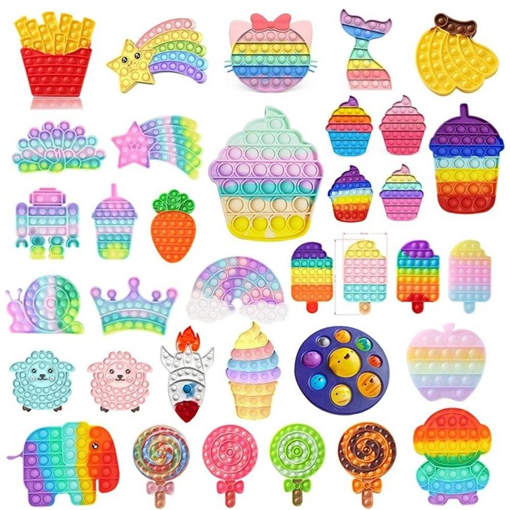 

US STOCK Fidget Toys Push It Bubble Antistress Toys Anti-stress Sensory Gifts Reusable Squeeze Gifts Stress Reliever Interactive Board Games