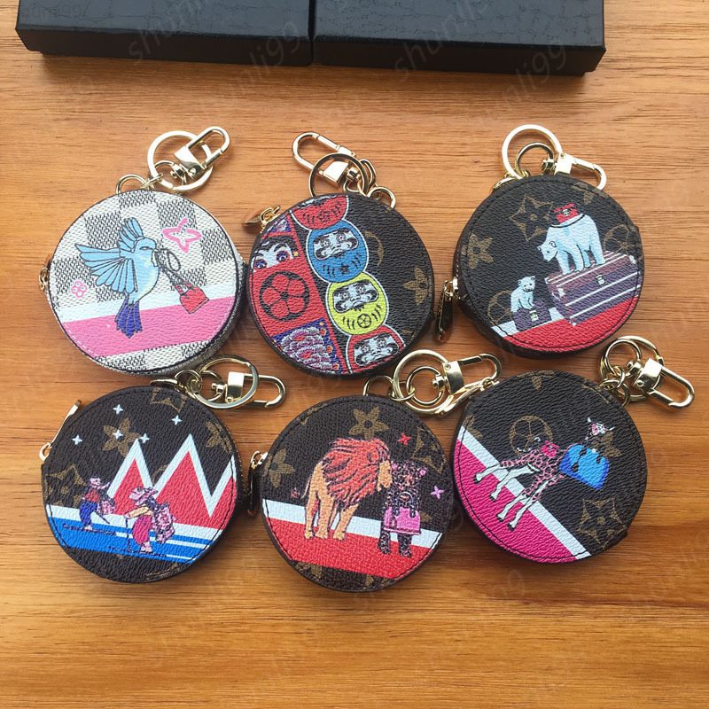 

Designers Key Rings Old Flower Zero Wallet Fashion Animal Series Bag Pendant Men's And Women's Keychains Car Key Chain