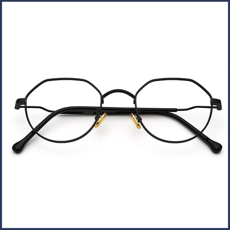 Cadres de lunettes de soleil à la mode Zero Anti Blue Light Vintage Verres Transparent Femme Hommes Cadre en métal décoratif sans obturation