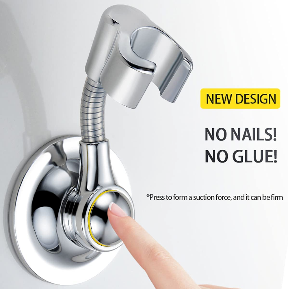 Suction Shower Head Holder Three Layer Design  Easy Adjustable the Height and Angle NO drilling required&need adhesive sticker-image-735961321