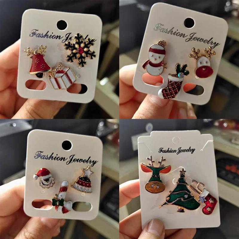 

Pins, Brooches 3pcs/set Merry Christmas Socks Tree Elk Enamel Pin Small Badge For Bag Lapel Women Fashion Party Jewelry Gifts