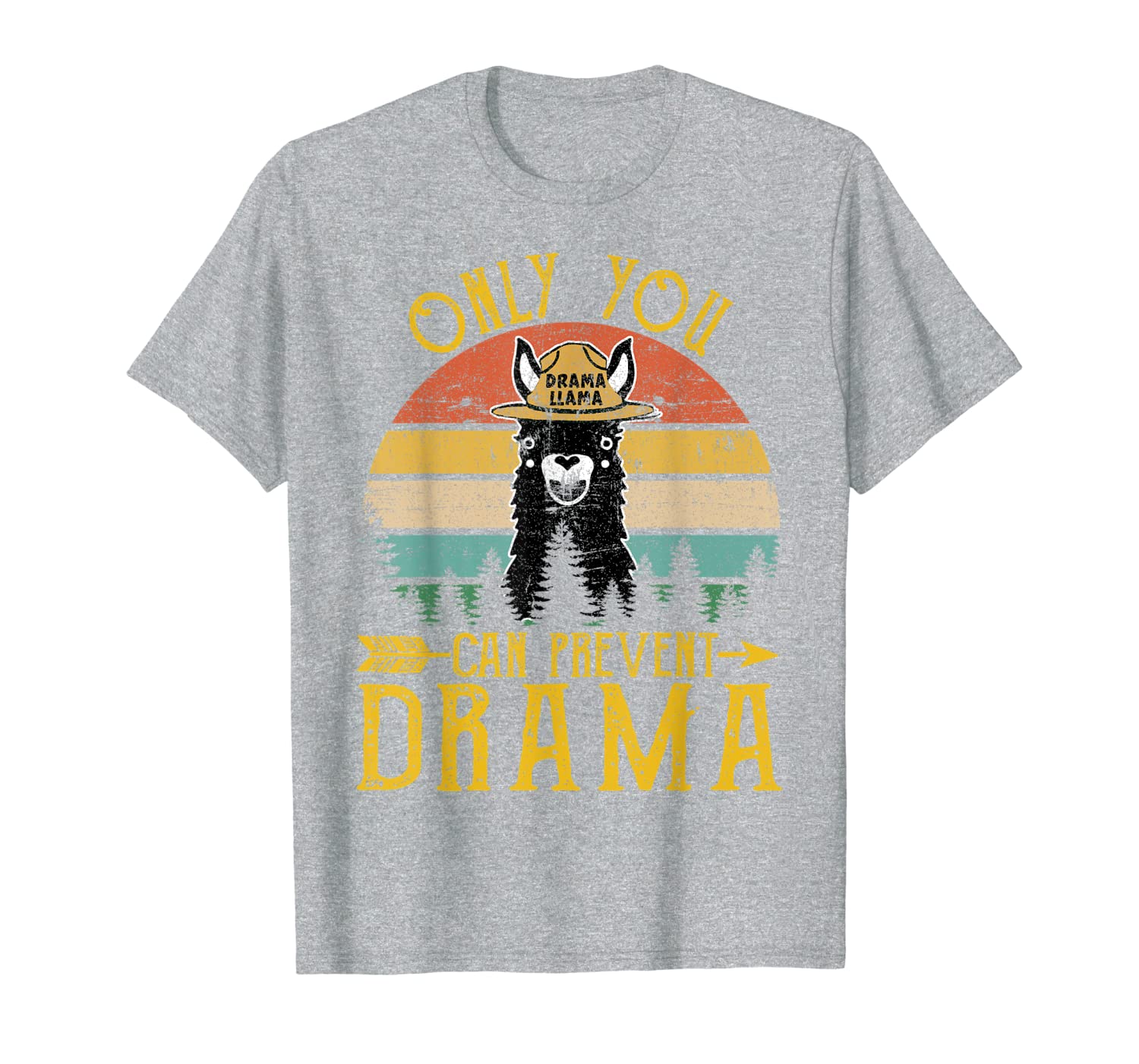 

vintage only you can prevent drama llama camping camper t-shirt, White;black
