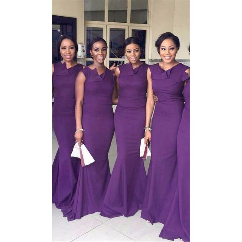 Bridesmaid Dress Purple Dresses Mermaid Chiffon Bridemaid For Wedding Party In Stock-image-706939901
