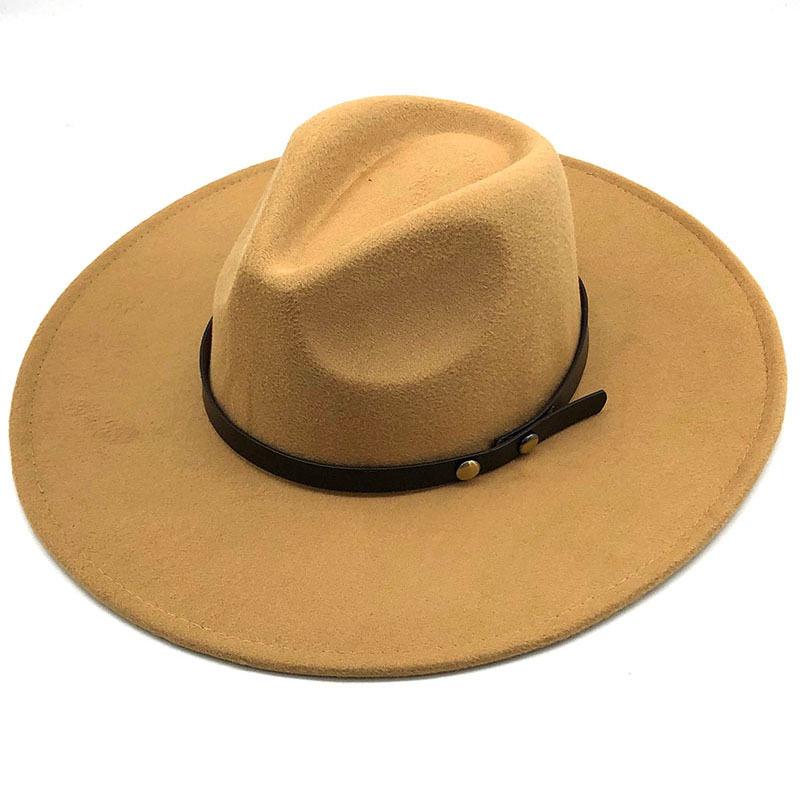 

Large Fedora Hat Fedoras Female Male Big Felt Hats Women Men Wide Brim Cap Woman Man Jazz Panama Caps 2021 Autumn Winter
