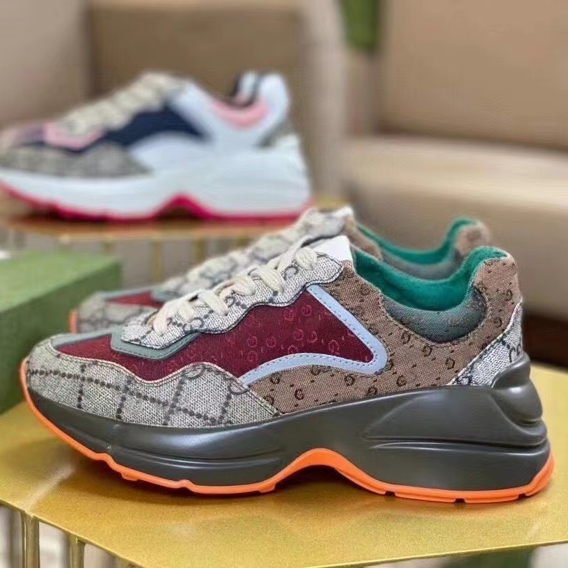 

Designer Shoe Rhyton Casual Shoes Men Women Vintage Sneakers Ladies Luxurys Runner Trainers Chaussures Sneaker With box 35-46