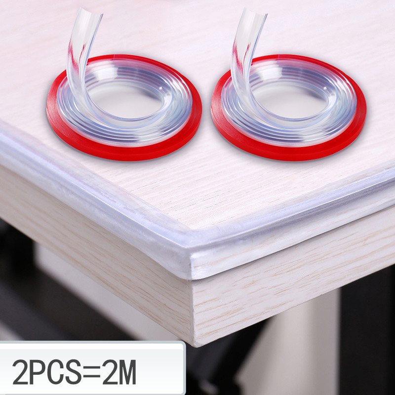 

2M Transparent Table Edge Furniture Guard Corner Protectors Bumper Strip with Double-Sided Tape For Cabinets Tables Drawers