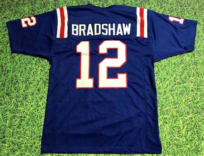 

Custom Football Jersey Men Youth Women Vintage 12 TERRY BRADSHAW CUSTOM LA TECH Rare High School Size S-6XL or any name and number jerseys, Blue men s-5xl