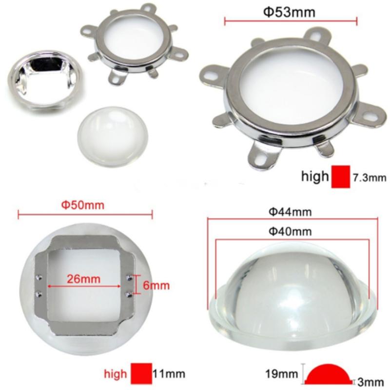 

Lamp Covers & Shades 10pcs 10W 20-100W High Power Leds 90-120degree 44mm Lens + Reflector Collimator Fixed Bracket