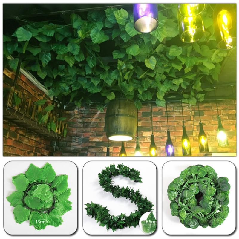 

Decorative Flowers & Wreaths Artificial Ivy Leaf Grape Leaves Simulation Flower Rattan Diy Garland Ceiling Decor Wedding String Hanging Gard