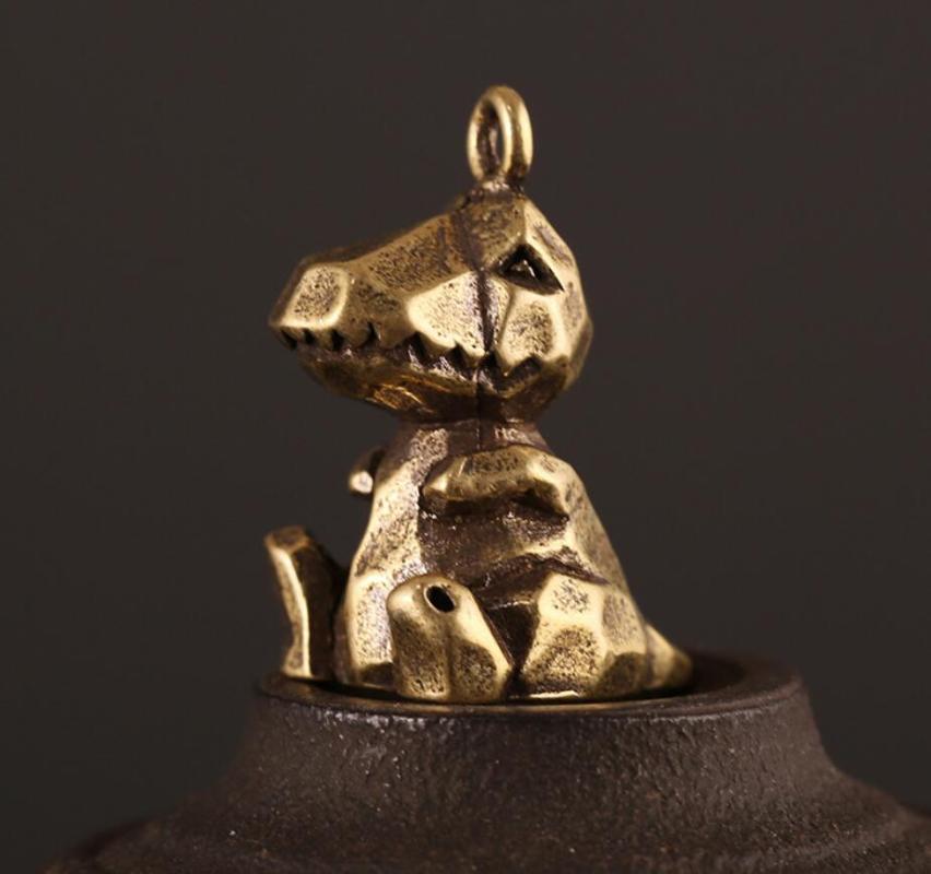 

Keychains Cute Dinosaur Keychain Antique Fashion Man Gifts Copper Key Chain Creative Car Ring DIY Charm Pendant