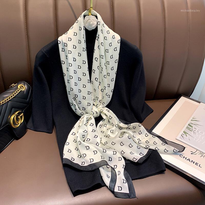 

Scarves 2021 Spring Ladies Scarf High Quality Shawl Silk Fashion Headscarf Beach Sunscreen Bag 40cm*160cm