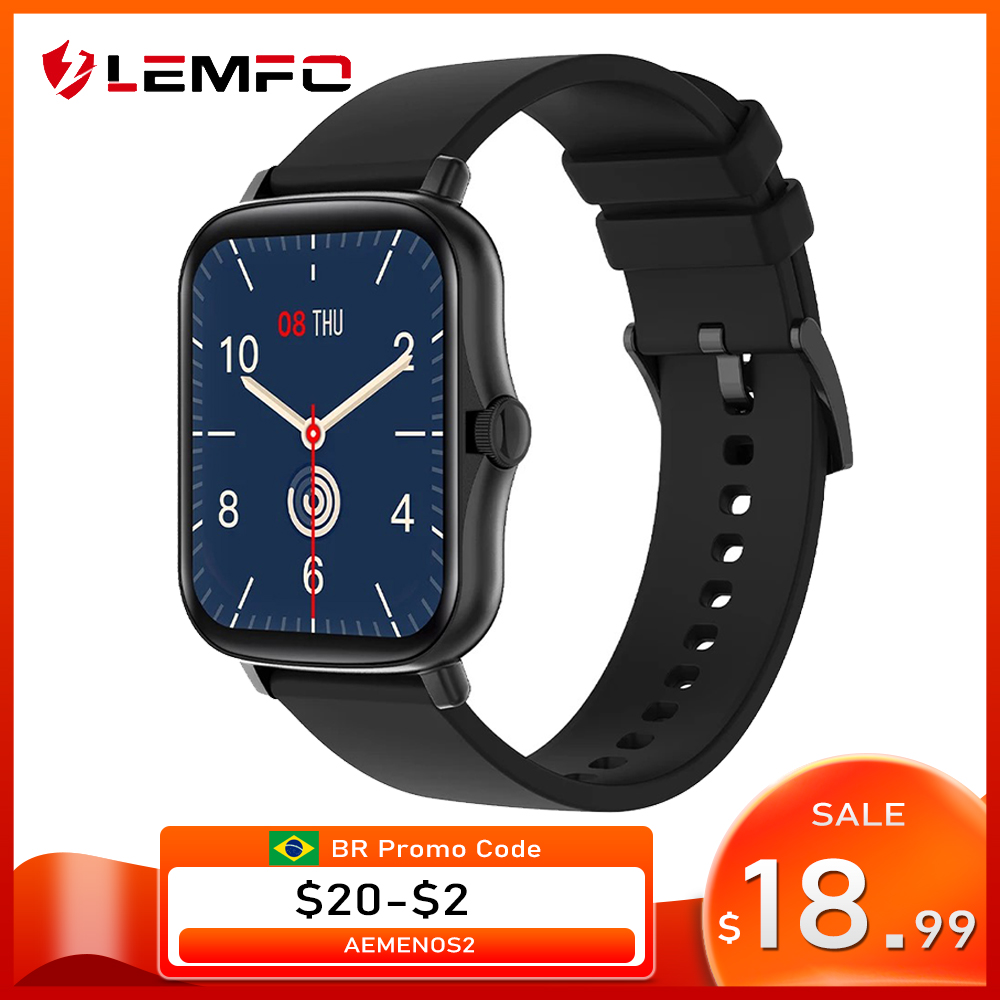 

LEMFO Smart Watch 2021 1.7 Inch Full Touch Smartwatch Men Women Heart Rate Monitor DIY Watch Face For Android GTS 2 PK P8 Plusg, Blue