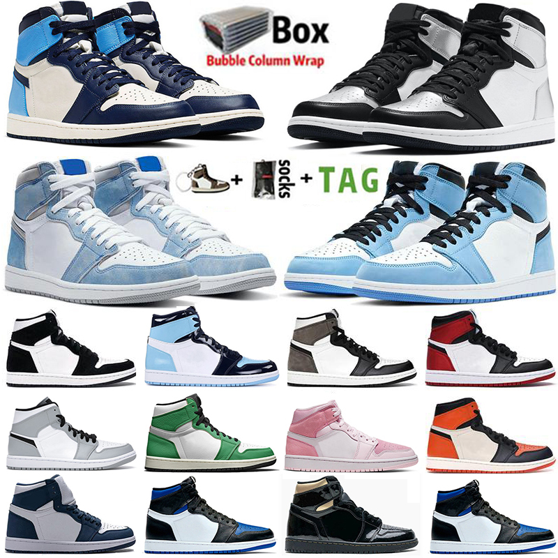 

2021 With Box Jumpman 1 1s Mens Basketball Shoes University Blue Hyper Royal Obsidian UNC Dark Mocha Silver Toe Women Sneakers Trainers, 11