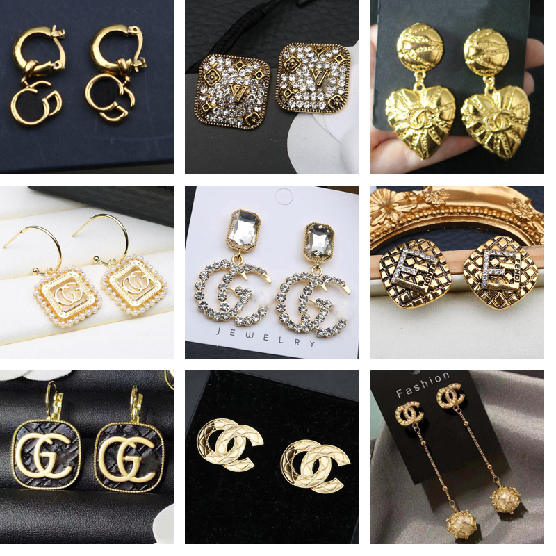 Fashion Womens Brand Earrings 18K Gold Plated Earring Stud Round Crystal Pearl Party Women Designer Letters Wedding Statement Jewelry ER0521-ER05-image-745798185