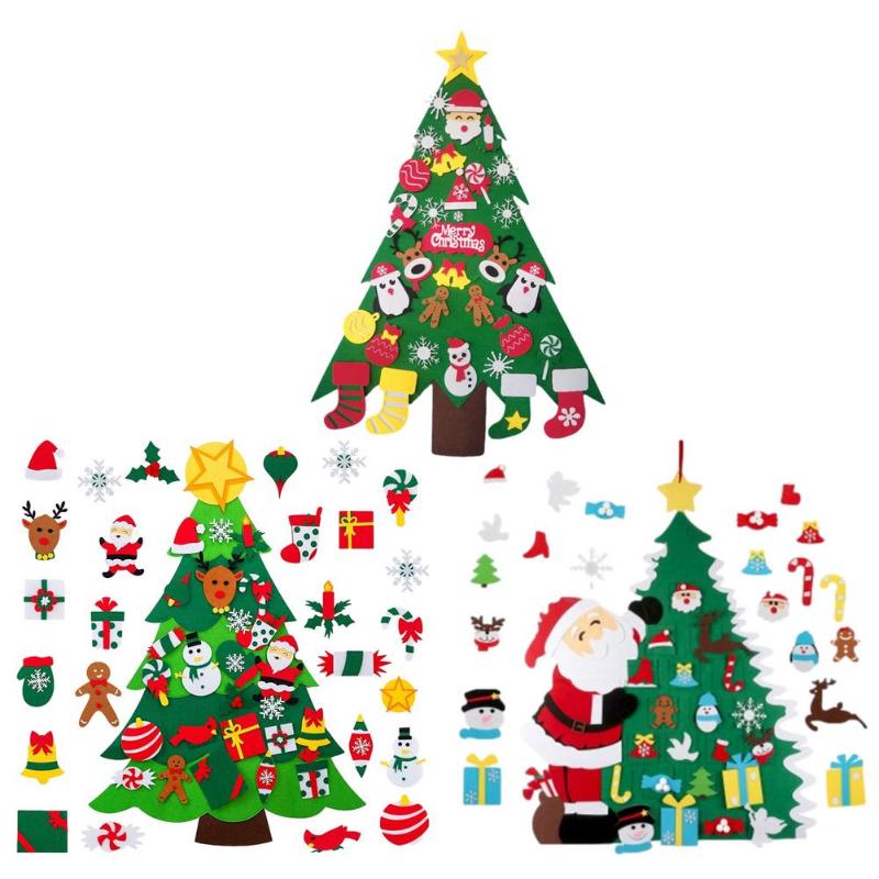 

Christmas Decorations DIY Felt Tree Set Gifts Wall Mounted Games Kids Party Supplies For K