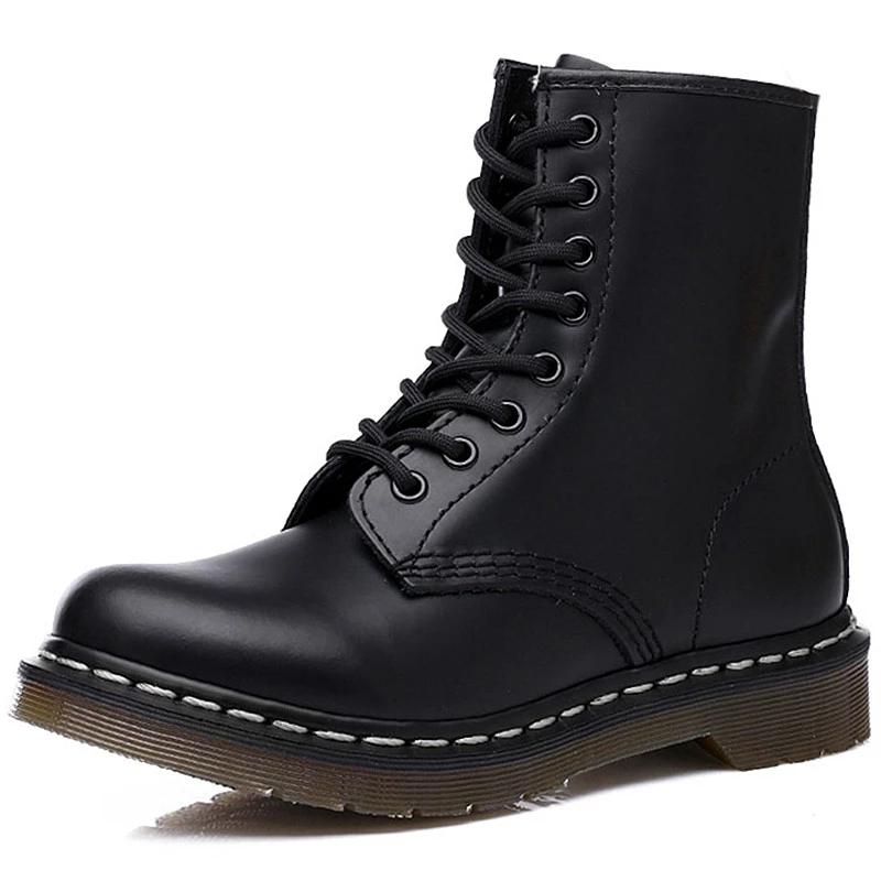 Bottes Femmes En Cuir Véritable 2021 Botte d'hiver en peluche d'automne Unisexe Femme Femme Botas Mujer 34-48