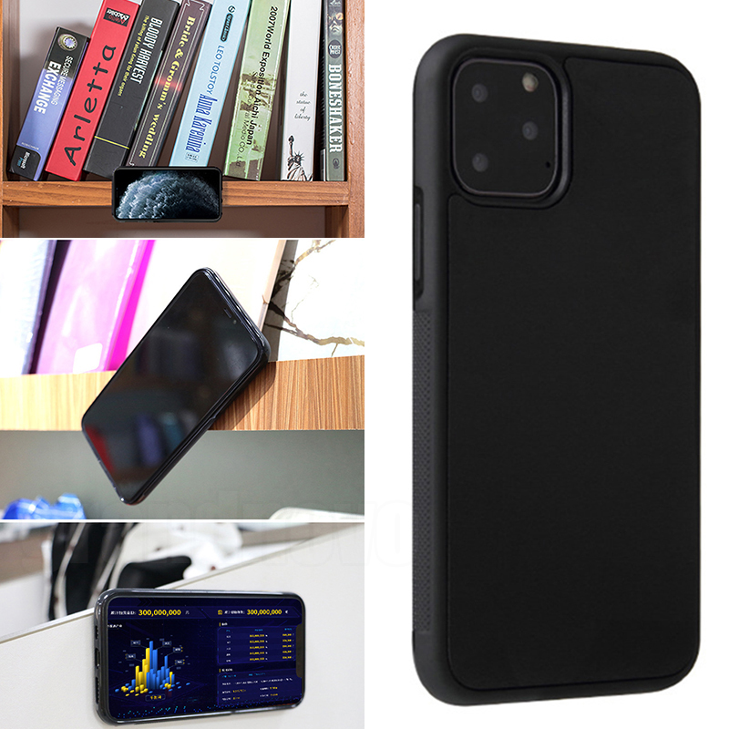 

Anti Gravity Selfie Magical Nano Sticky Anti-fall Adsorption Suction Protective Back Plastic Cover Hard Case For iPhone 13 Pro Max 12 Mini 11 XS XR X 8 7 6 6S Plus SE, Black