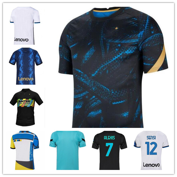 

21 22 BARELLA DZEKO Mens Soccer Jerseys ERIKSEN SKRINIAR Home Blue Away White 3rd Black Football Shirt BROZOVIC ALEXIS VIDAL Short Sleeve