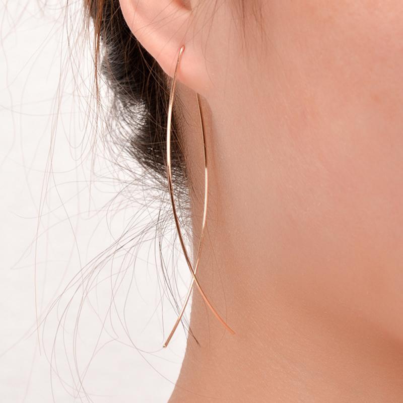 

Dangle & Chandelier Trendy Fashion Simple Women's Long Art Fish Line Punk Drop Earrings Handmade B4d Vingege Temperament Earings