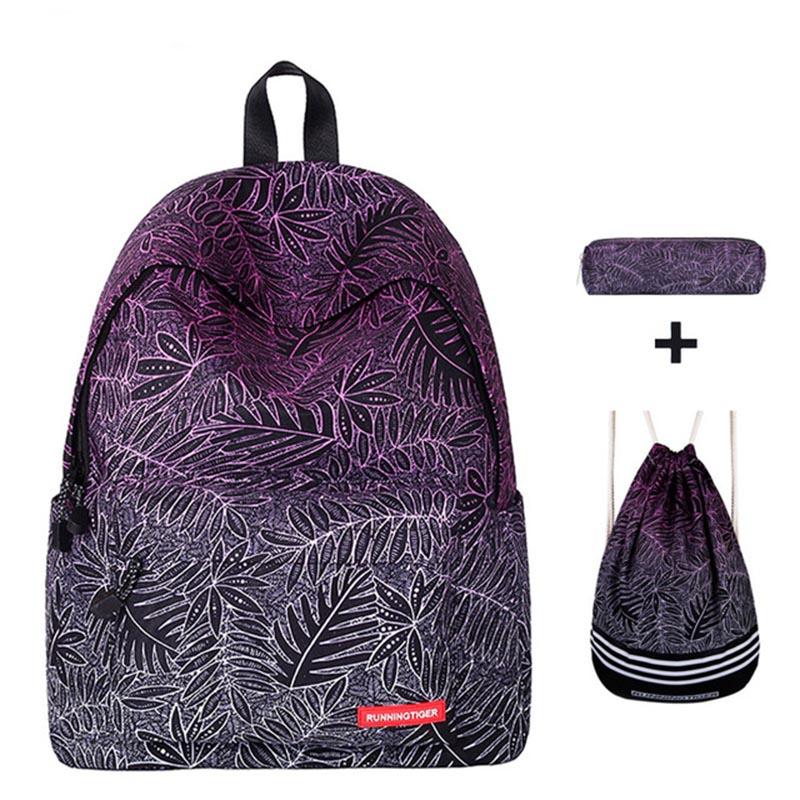 

Kids Girls School Backpack Set 3 In 1 Bookbag+Drawstring Bags+Pencil Case Water-Resistant Children Elementary Bags