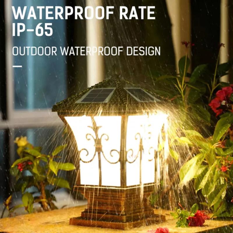 

Solar Lamps LED Pillar Light Powered Fence Landscape Square Post Remote Control Lamp Outdoor Decorative Waterproof Garden Lights