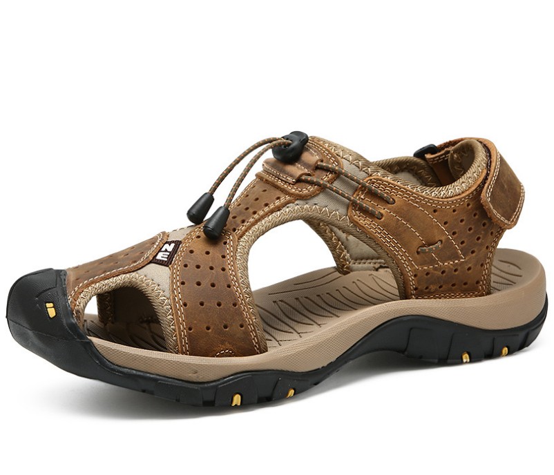 

Classic High quality Cow Leather luxurys Sandals Summer Outdoor Handmade Mens Sandal Fashion Comfortable Beach shoes, Black