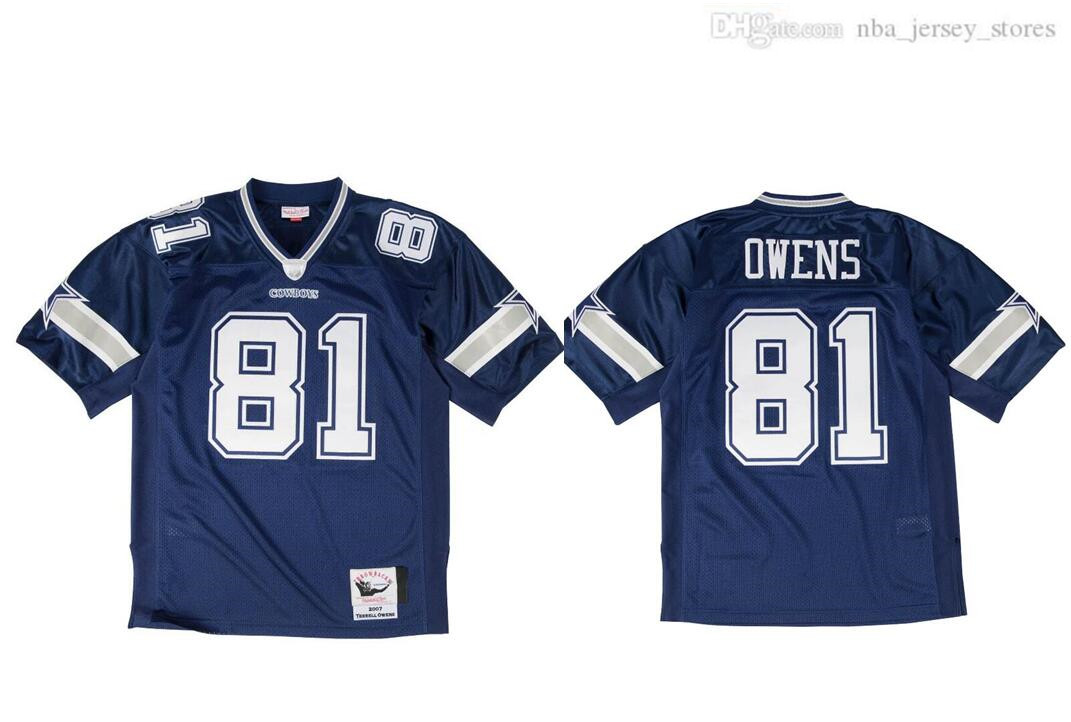 

Stitched football Jersey 81 Terrell Owens 2007 Mitchell & Ness retro Rugby jerseys