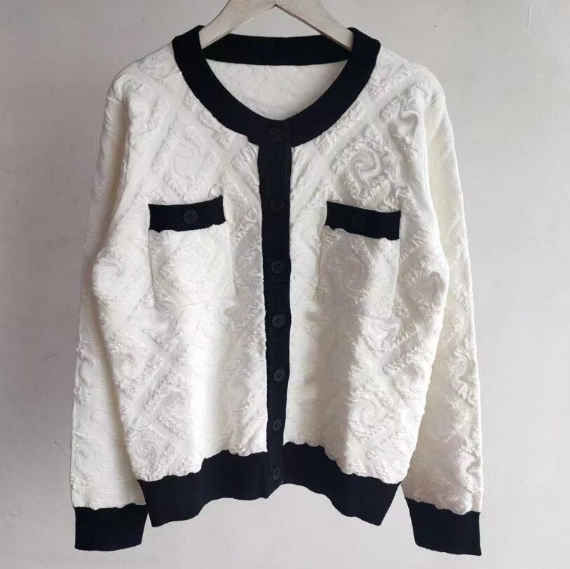 

Sweater Jacket Woman Womens Round Neck Stripe Sweaters Knit Letter Knitted Long-sleeved Cardigan Fashion Casual Knitwear Shirts